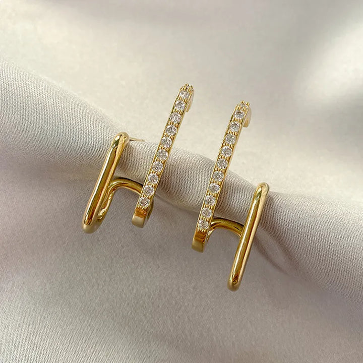 Crystal Claw Stud Earrings | Elegant and Stylish-GOLD-State of Style