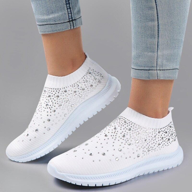 Crystal Fashion Shoes | Women's Sparkly Heel-Black-3.5-State of Style
