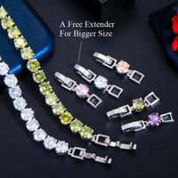 Crystal Heart Tennis Bracelet | Sparkling Accessory-Silver White-State of Style
