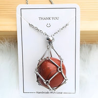 Crystal Holder Pendant Necklace - CrystalGuard-Carnelian-Silver-State of Style