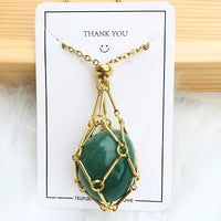 Crystal Holder Pendant Necklace - CrystalGuard-Emerald-Gold-State of Style