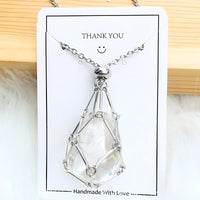 Crystal Holder Pendant Necklace - CrystalGuard-Moonstone-Silver-State of Style