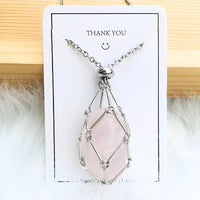 Crystal Holder Pendant Necklace - CrystalGuard-Rose Quartz-Silver-State of Style