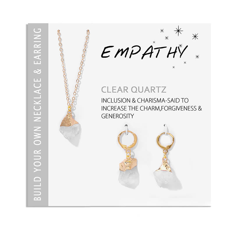 Crystal Jewelry Set Necklace and Earrings - Elara-Clear crystal-State of Style