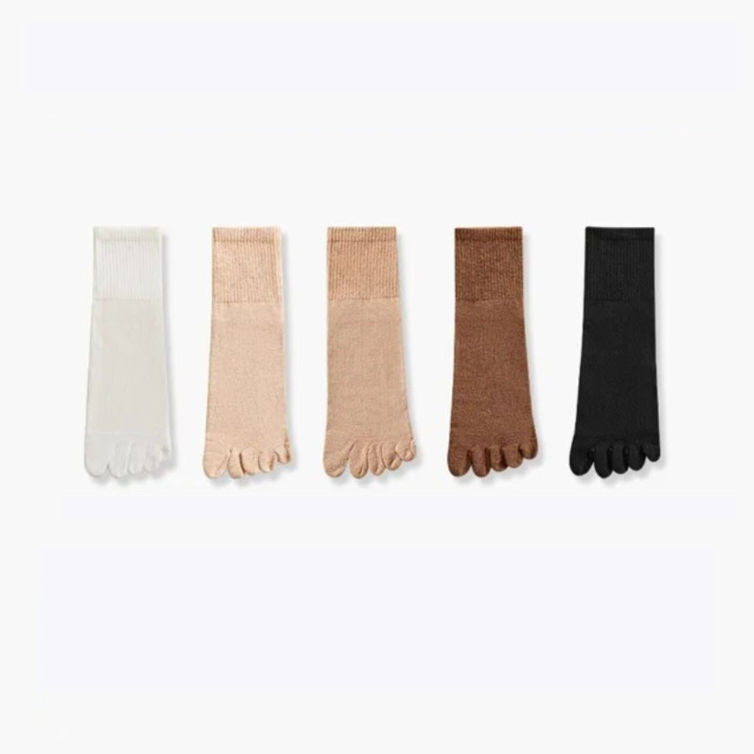 Crystal Traditional Socks – 5-Pack Cotton Toe Socks with Antibacterial Effect-3-State of Style