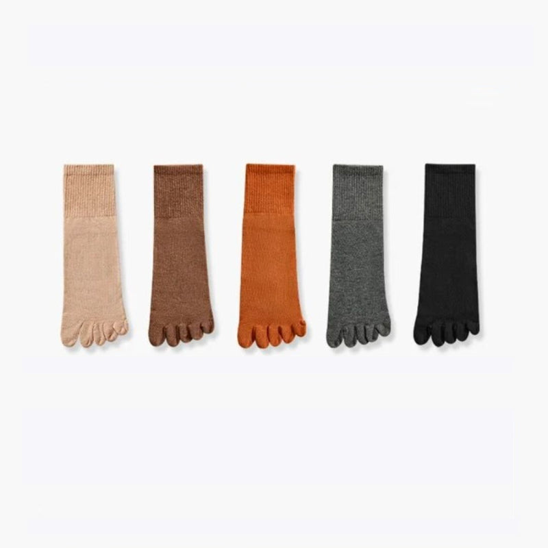 Crystal Traditional Socks – 5-Pack Cotton Toe Socks with Antibacterial Effect-5-State of Style