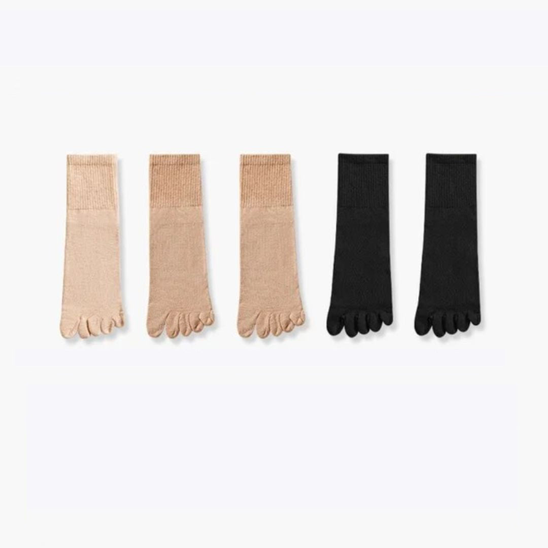 Crystal Traditional Socks – 5-Pack Cotton Toe Socks with Antibacterial Effect-7-State of Style