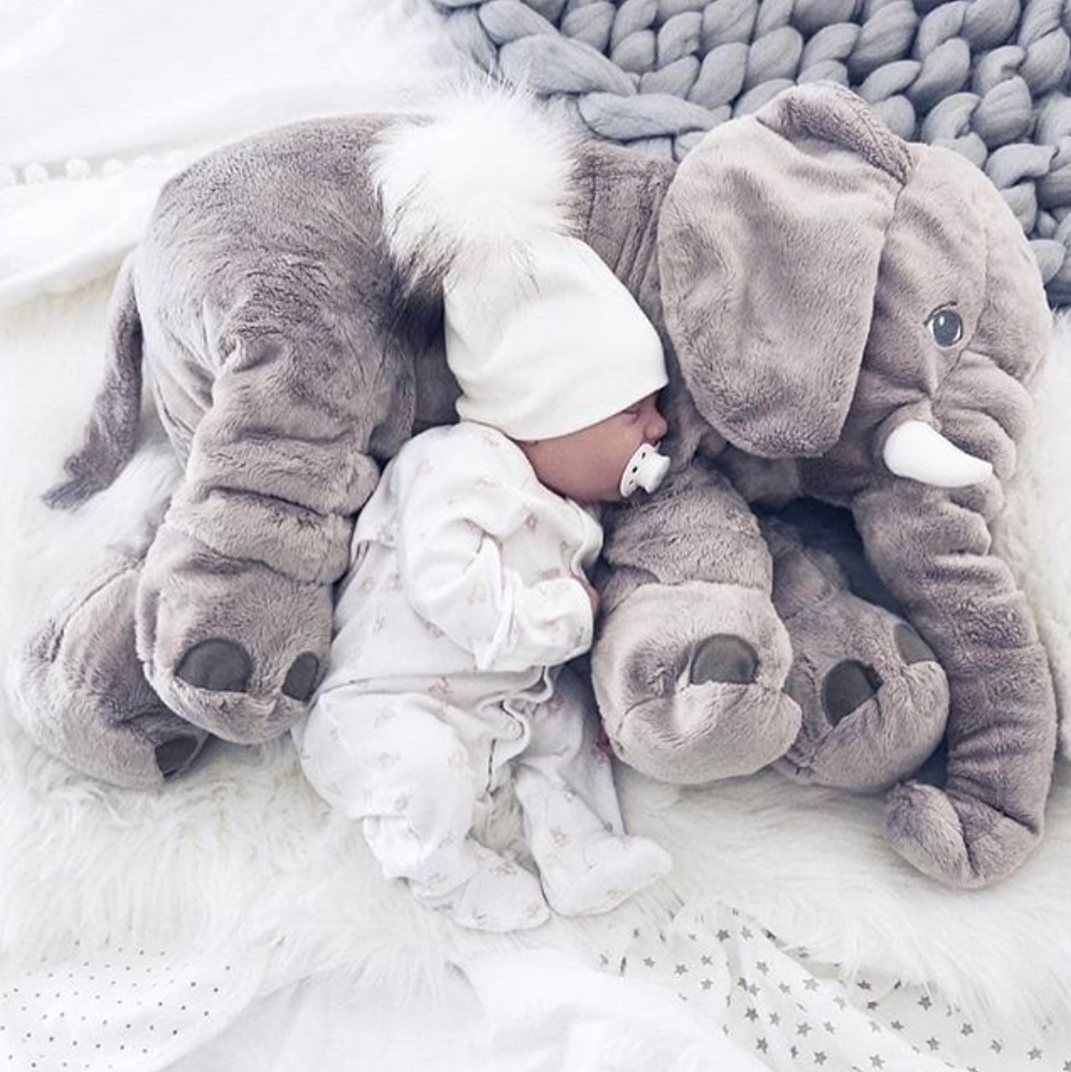 Cuddlephant Plush Elephant Cushion-Grey-40 cm-State of Style