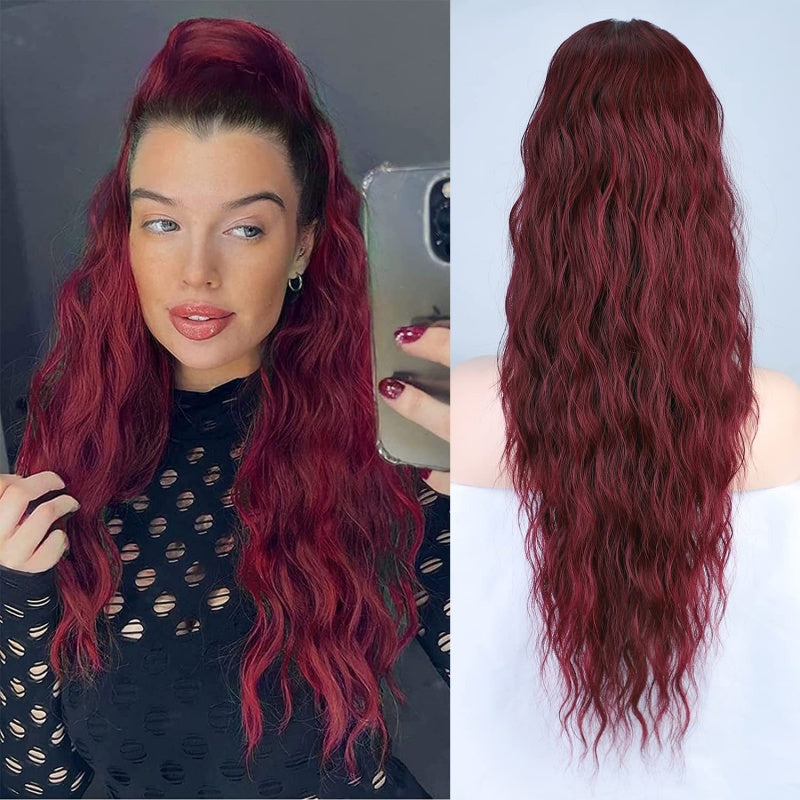 Curly Clip-in Ponytail – Nayla-Red-State of Style