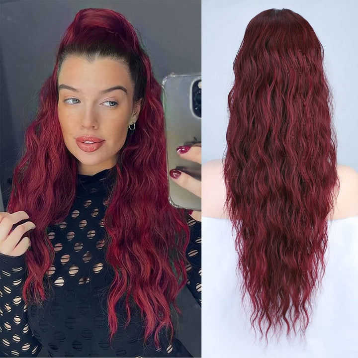Curly Clip-in Ponytail – Nayla-Red-State of Style