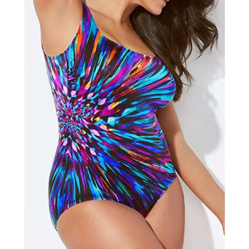 Curvy Embrace Plus-Size One-Piece Swimsuit-Multi A-2XL-State of Style