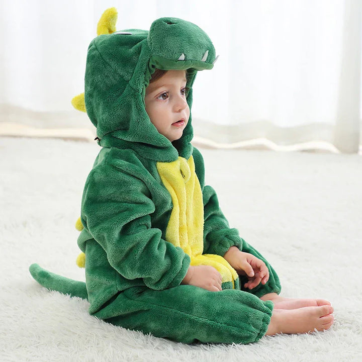 Cute Animals Baby Onesies - SnugglePals-Green Dinosaur-0-6 months-State of Style