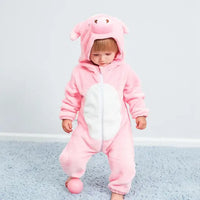 Cute Animals Baby Onesies - SnugglePals-Pink Pig-0-6 months-State of Style