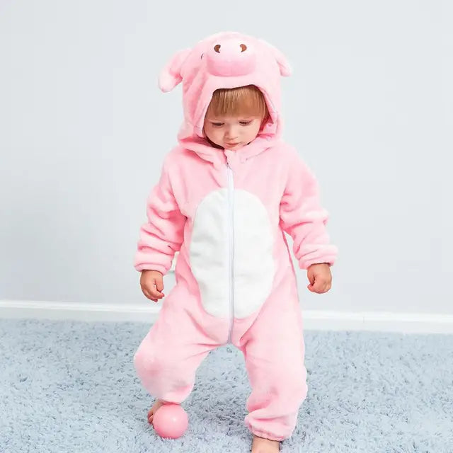 Cute Animals Baby Onesies - SnugglePals-Pink Pig-0-6 months-State of Style