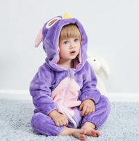 Cute Animals Baby Onesies - SnugglePals-Purple Owl-0-6 months-State of Style
