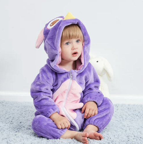 Cute Animals Baby Onesies - SnugglePals-Purple Owl-0-6 months-State of Style