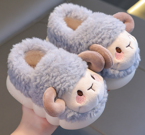 Cute Fluffy Children's Slippers - FluffySteps-Light blue-5.5-6.5-State of Style