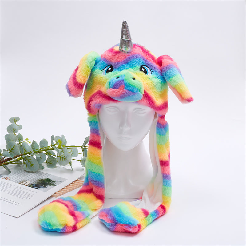 Cute Hat with Moving Ears - BunnyBounce Hat-Rainbow Unicorn-State of Style