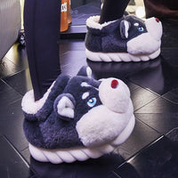 Cute Husky Ladies Slippers – Novi-Dark Grey High-5-6-State of Style