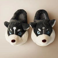 Cute Husky Ladies Slippers – Novi-Dark Grey High-5-6-State of Style