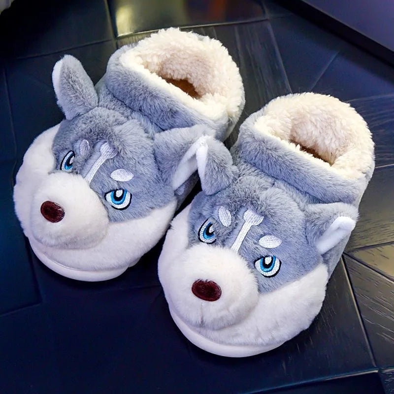 Cute Husky Ladies Slippers – Novi-Light Grey High-5-6-State of Style