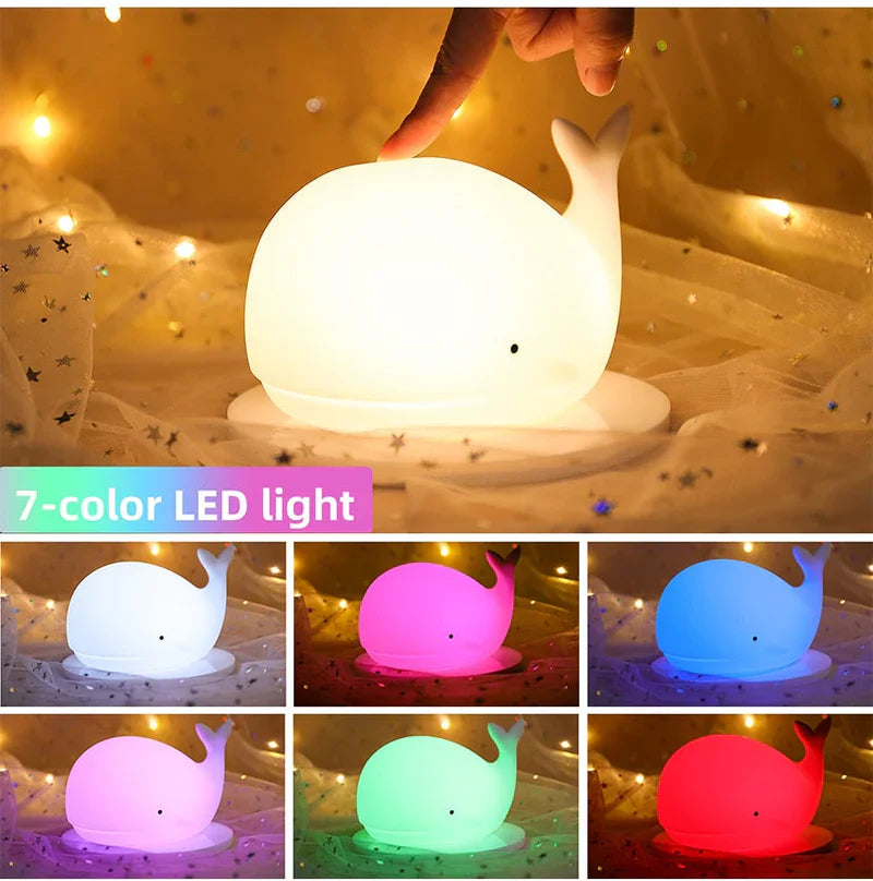 Cute Whale Night Light with Colour Change - GlowWhale-State of Style