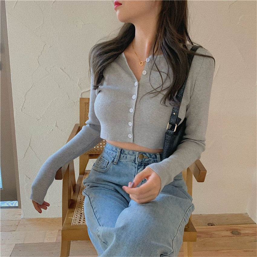 CuteTop | Women's Trendy Crop Top-Grey-One Size-State of Style