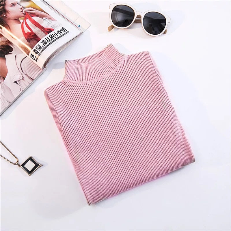 CutSweater | Women's Cosy Knit Pullover-Pink-State of Style