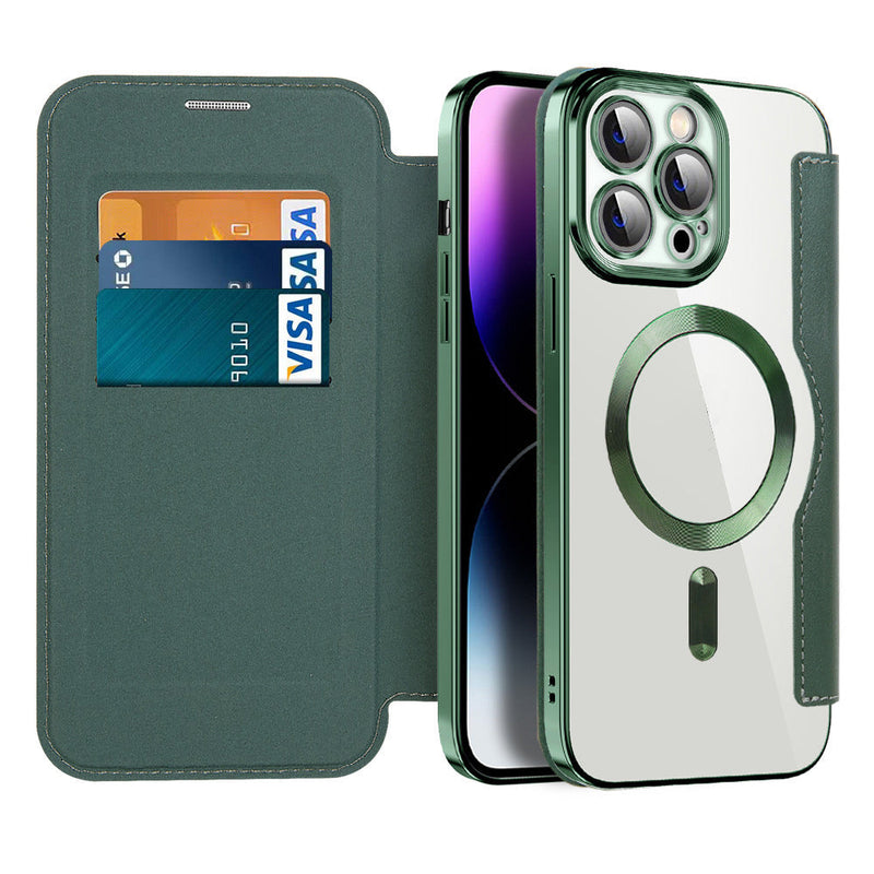 Leather Flip Case with Magnetic Adsorption & RFID Protection – Valtrix (1+1 FREE)