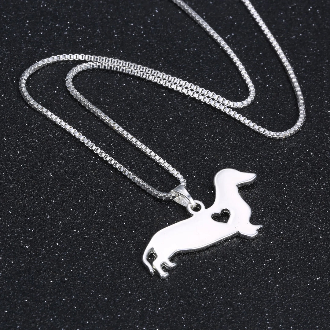 Dachshund Heart Silver Necklace | Sterling Silver Jewellery-State of Style