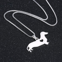 Dachshund Heart Silver Necklace | Sterling Silver Jewellery-State of Style