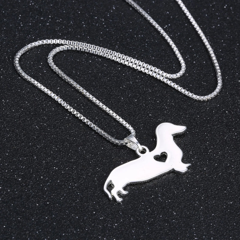 Dachshund Heart Silver Necklace | Sterling Silver Jewellery-State of Style