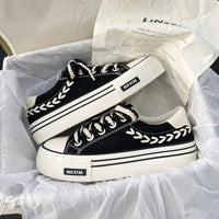 Daisy Dance Sneakers – Chunky Canvas Platform Shoes for Everyday Style-Black-6.0 (23.5cm)-State of Style