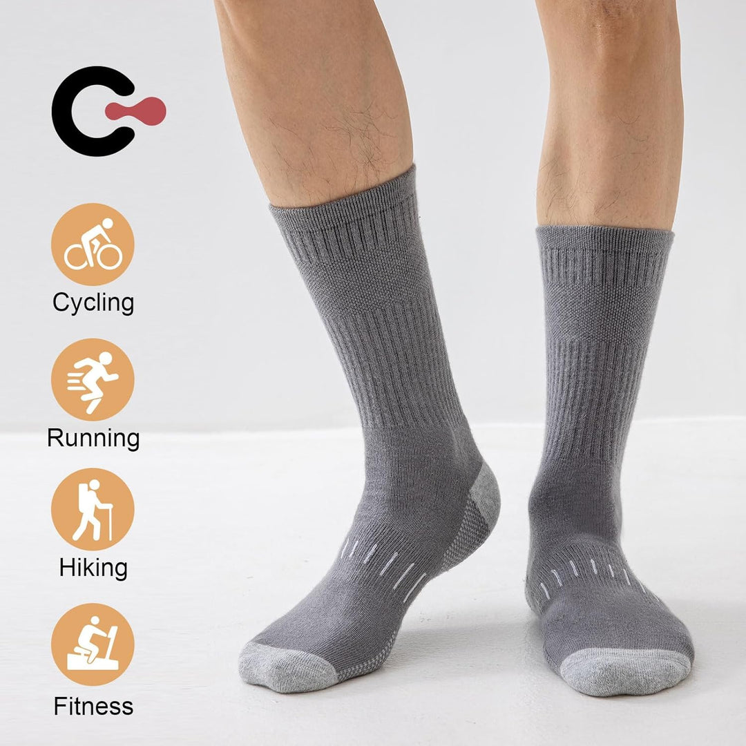 Daniel Crew Socks for Men (6 Pairs)-Black-S (6-8 AU)-State of Style