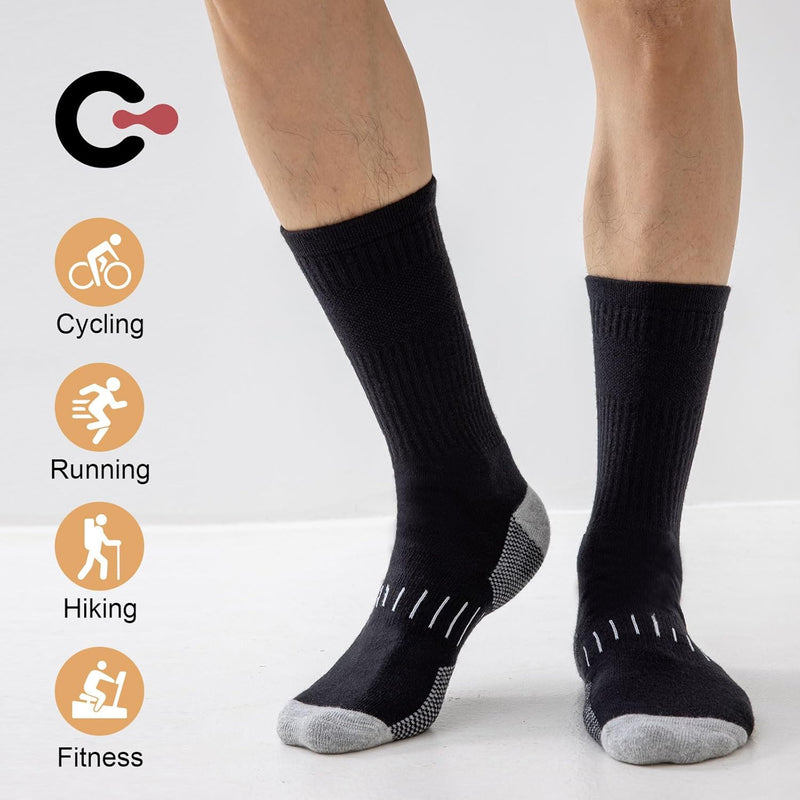 Daniel Crew Socks for Men (6 Pairs)-Black-S (6-8 AU)-State of Style