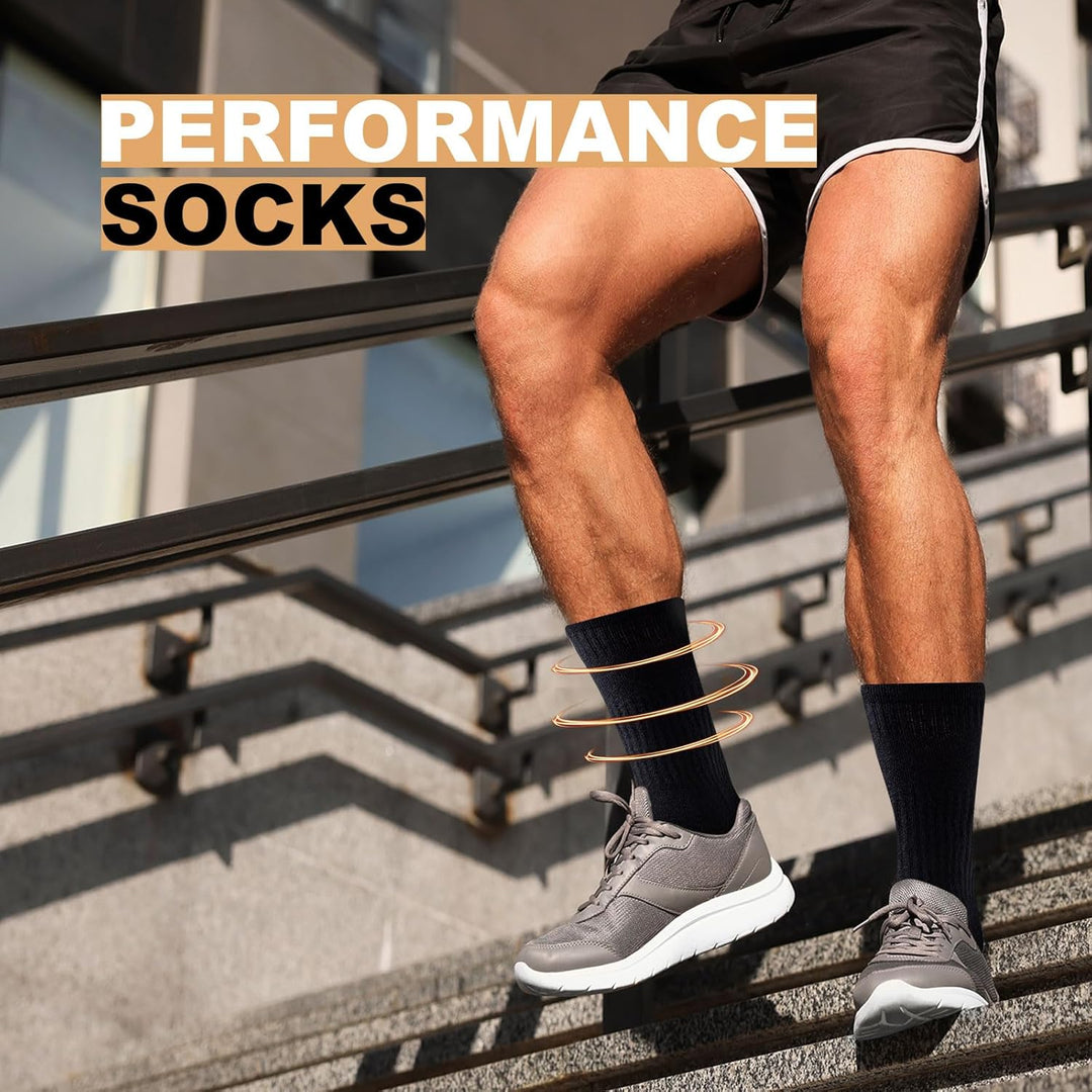 Daniel Crew Socks for Men (6 Pairs)-Black-S (6-8 AU)-State of Style