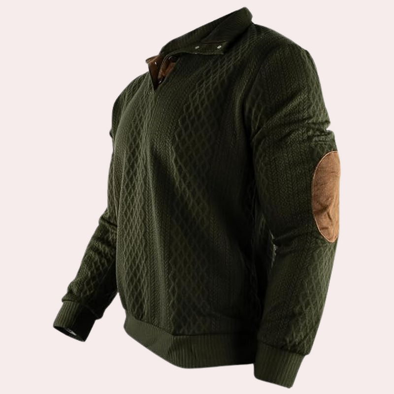 Dany - Warm Casual Men's Sweater with Button Closure-White-S-State of Style