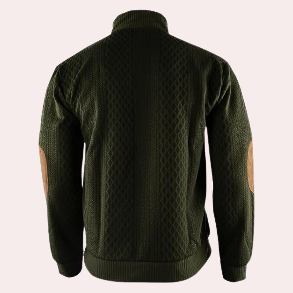 Dany - Warm Casual Men's Sweater with Button Closure-White-S-State of Style