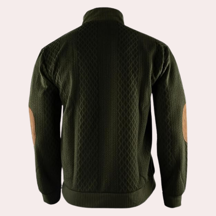 Dany - Warm Casual Men's Sweater with Button Closure-White-S-State of Style