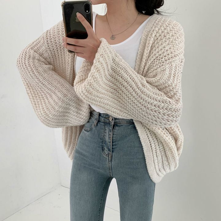 DaphnesVest | Warm Cardigan for Women-Beige-One Size-State of Style