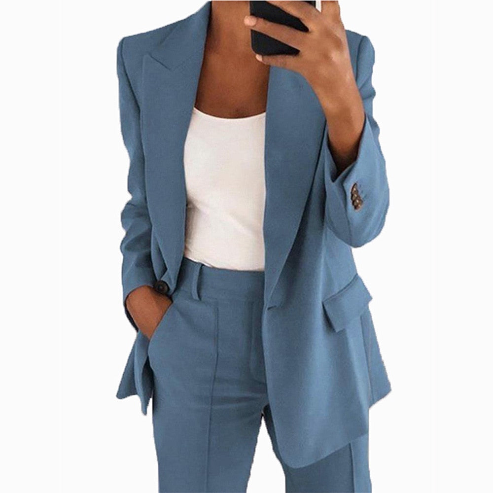 DarciasBlazer | Blazer for Women-Denim Blue-S-State of Style