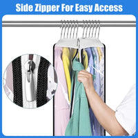 Transparent Garment Covers with Inserts – 6-Pack Side Zipper Storage Covers