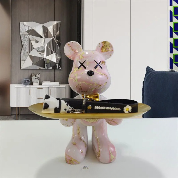 Decorative Storage Figure – Bruno Table Bear-Light pink-State of Style