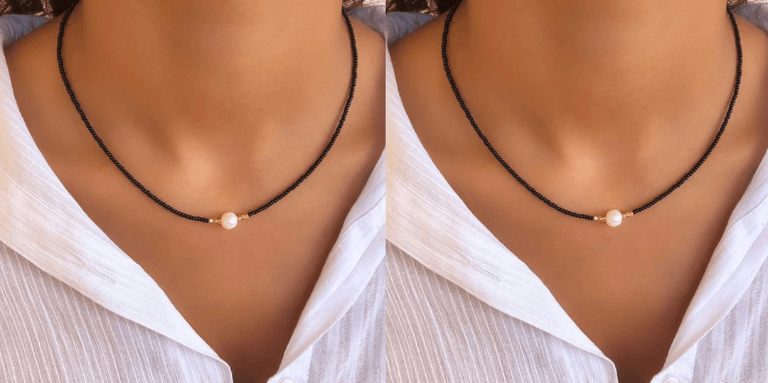 Delicate Pearl Necklace (1+1 Free) - LuxeParel-Black + Black (1+1 free)-State of Style