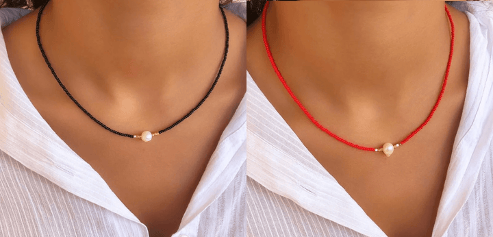 Delicate Pearl Necklace (1+1 Free) - LuxeParel-Black + red (1+1 free)-State of Style