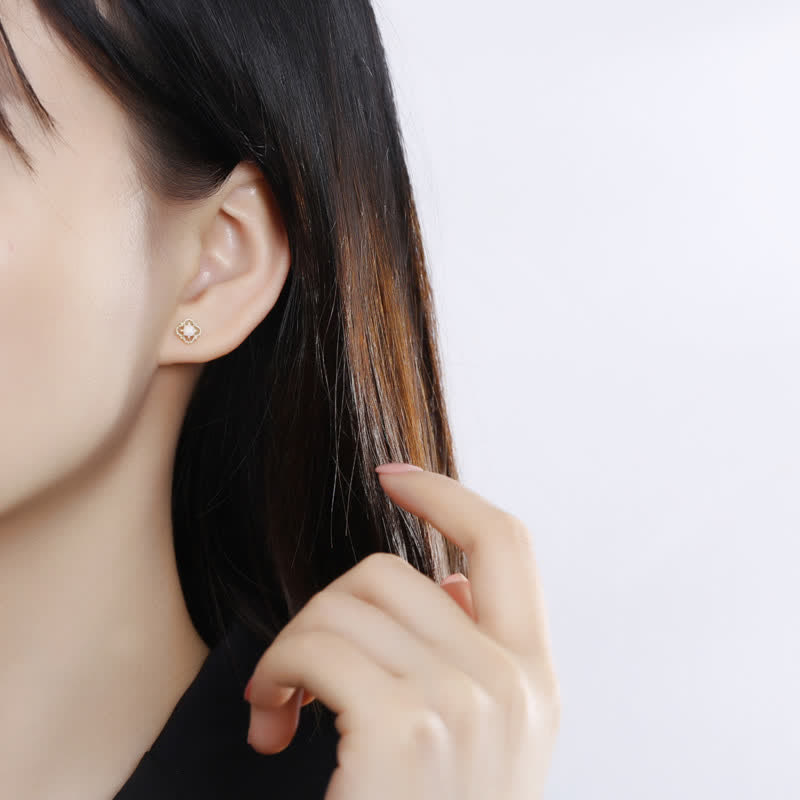 Delicate Vintage Earrings with Opal - Seraphina-Gold-State of Style