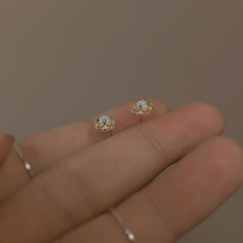 Delicate Vintage Opal Earrings - Seraphina-Gold-State of Style
