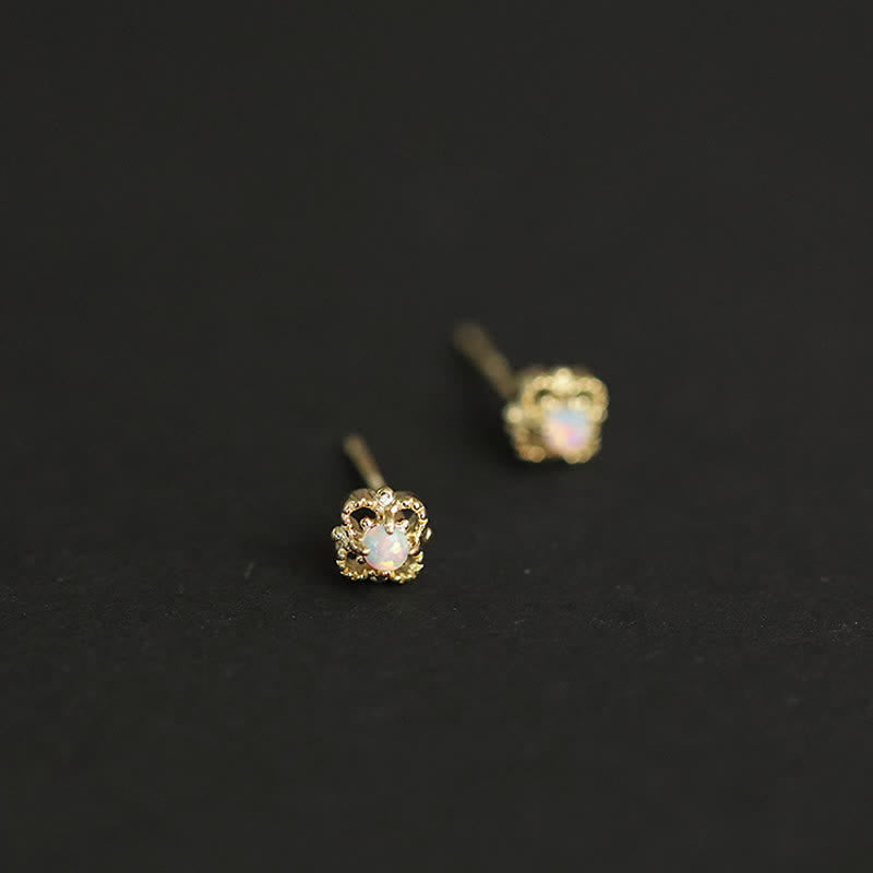 Delicate Vintage Opal Earrings - Seraphina-Gold-State of Style