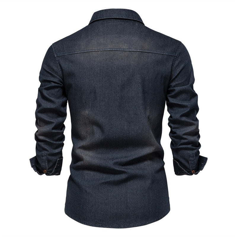 Denim Men's Shirt - Hugo-Blue-S-State of Style