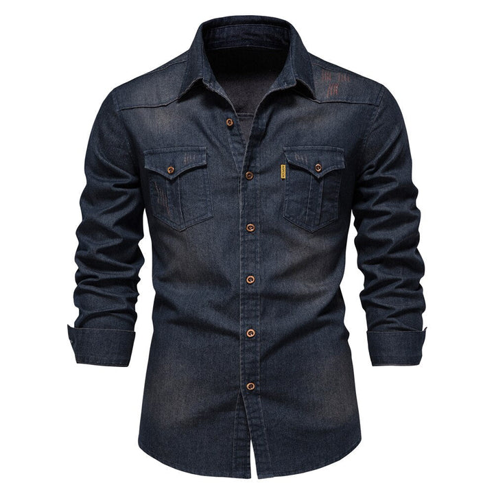 Denim Men's Shirt - Hugo-Navy-S-State of Style